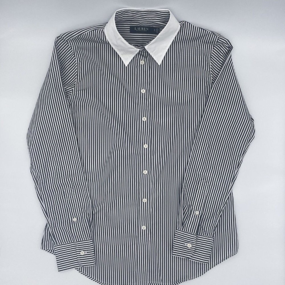 Ralph Lauren Black Label Women White Long Sleeve Button-Down Shirt S/P